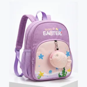 Mochila Easter infantil de color morado diseño mundo submarino