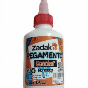 El producto es pegamento blanco escolar de la marca Zadak. Capacidad: Contiene 125 ml de producto.